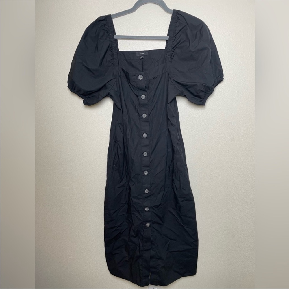 J. Crew Black Square Neck Midi Dress Small - Picture 4 of 5